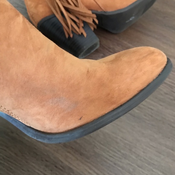 Camel Brown Tassel Heeled Bootie - Picture 3 of 7